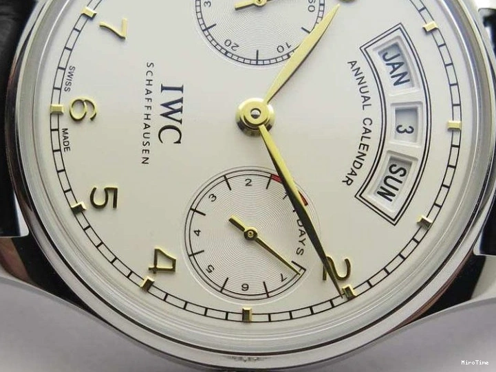 MIROTIME 0513 Portuguese Real PR Real Annual Calendar IW5035 YLF 1:1 Best Edition White Dial On Leather Strap A Refined 7243